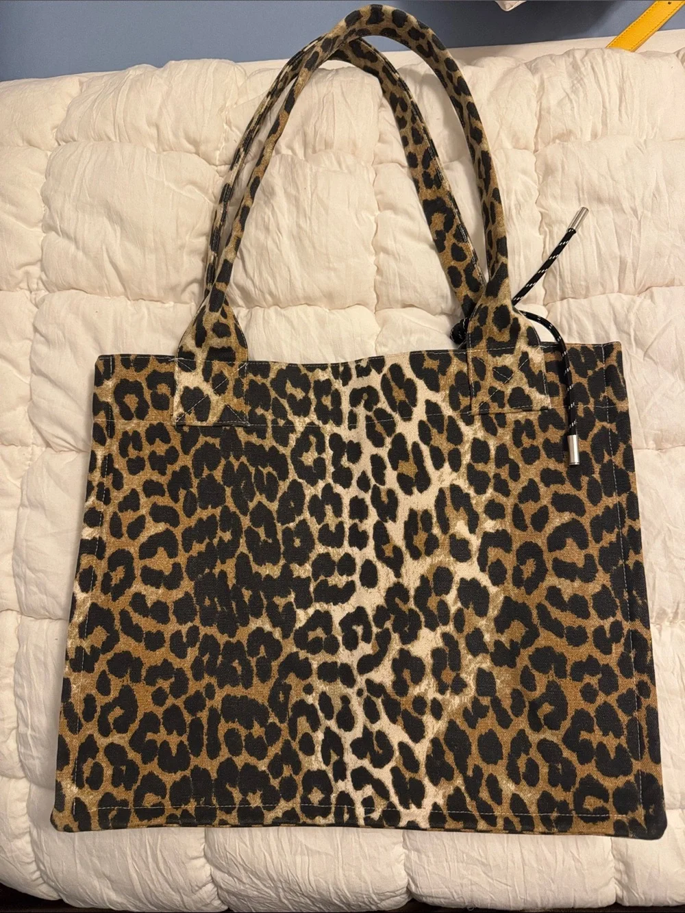Ganni Leopard-Print Tote in Brown and Black